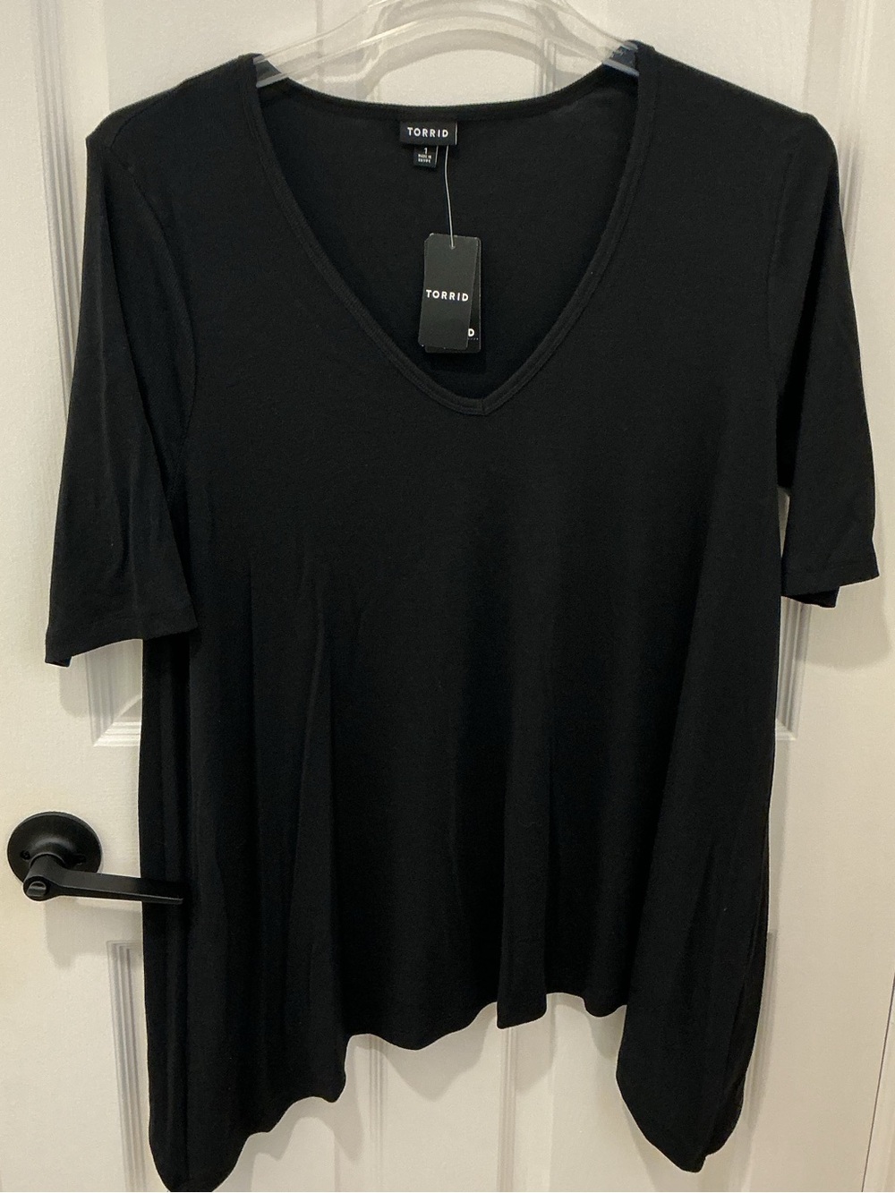 NWT Black V-Neck Short Sleeve Swing Tee